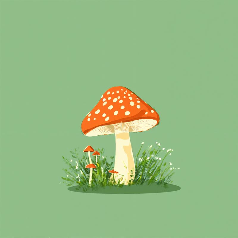 Vibrant mushrooms sprout from lush greenery