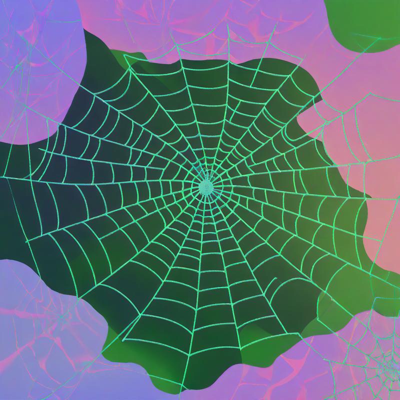 Vibrant spider's web captivates with radiant hues